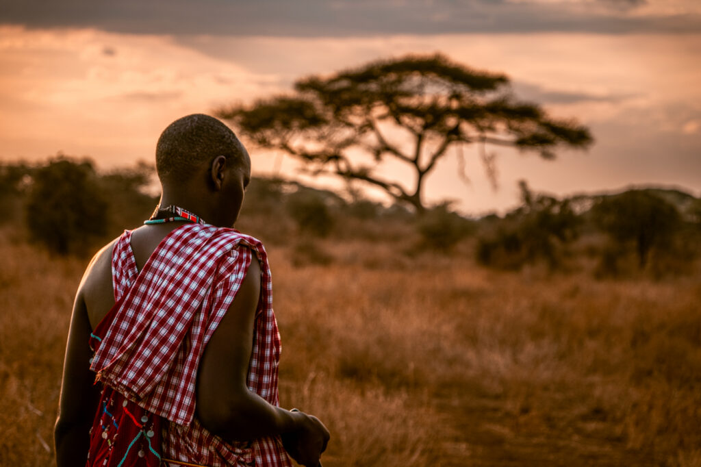 Uomo Maasai Amboseli, Kenya.